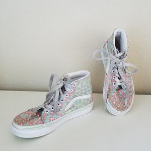 3/$15 Vans Two-Tone Leopard Skateboard Hi-Tops 13Y